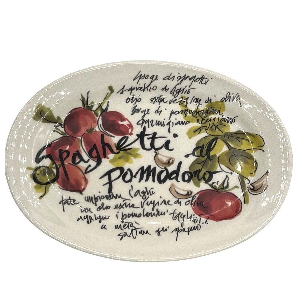 Etti d' Arte Hand-painted Antipasti Serving Dish Made in Italy ""etti pomodoro"